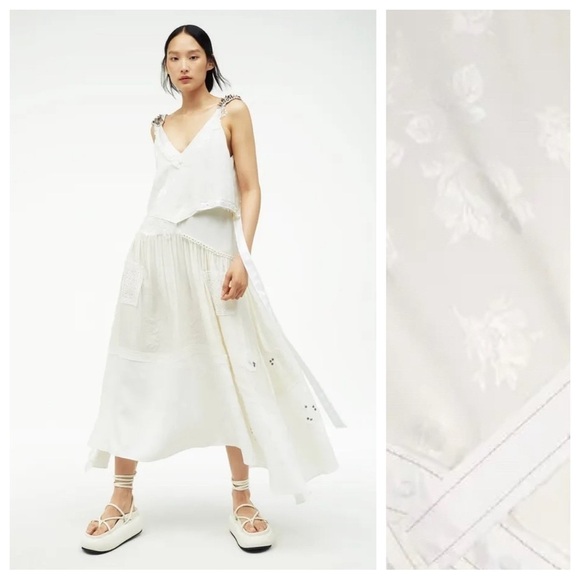 Zara Dresses & Skirts - NWT. Zara Atelier Limited Edition Oyster White Studded Maxi Dress. Size S.